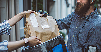 Man delivering a bag
